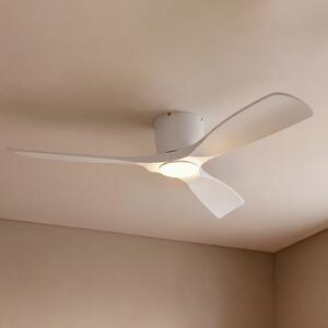 Lucande pametni LED stropni ventilator Moneno, bel, DC, Tuya, zatemnjen, Bela, Dnevna soba / jedilnica, Kovina, Sodobni