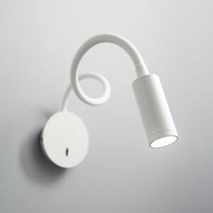 IDEAL LUX Ideal Lux LED stenska svetilka Focus 2, bela, 55 cm, gibljiv ročaj, Bela, Dnevna soba / jedilnica, Kovina, Sodobni