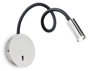 IDEAL LUX Ideal Lux LED stenska svetilka Focus 2, krom, 55 cm, gibljiv ročaj, Kovinska, Dnevna soba / jedilnica, Kovina, Sodobni