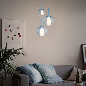 IDEAL LUX Ideal Lux obesna svetilka Kalique 1, modra, Ø 18 cm, plastika, zatemnjen, Modra, Dnevna soba / jedilnica, Plastika, Sodobni