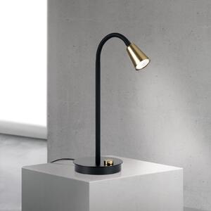 ORION Namizna svetilka Dotty, medenina, višina 45 cm, podstavek, dimmer, GU10, zatemnjen, Zlata / medeninasta, Dnevna soba / jedilnica, Kovina, Sodobni, Svetilka za branje