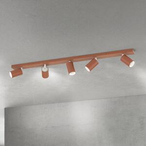 ORION Stropna svetilka Sean, koralno rdeča, 5-plamenska, aluminij, GU10, zatemnjen, Rdeča, Dnevna soba / jedilnica, Aluminij, Sodobni