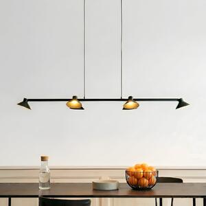 Lucande LED viseča svetilka Steve, črna, 113 cm, 6-stopenjska, z možnostjo, zatemnjen, Črna, Dnevna soba / jedilnica, Kovina, Sodobni