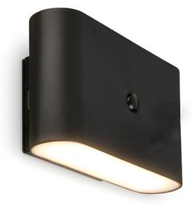 Briloner LED stenska svetilka na baterije Chat, črna, 16 cm, plastika, senzor, Črna, Dnevna soba / jedilnica, Plastika, Sodobni, Stenska kotna