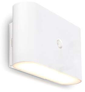 Briloner LED stenska svetilka na baterije Chat, bela, 16 cm, plastika, senzor, Bela, Dnevna soba / jedilnica, Plastika, Sodobni, Stenska kotna