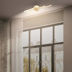 Briloner LED stropna svetilka Tinka, svetlo siva/rjava, dolžina 78 cm, Siva, Dnevna soba / jedilnica, Kovina, Sodobni