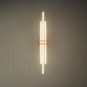 Briloner LED stropna svetilka Tinka, barva lesa/črna, dolžina 98 cm, Les, Dnevna soba / jedilnica, Kovina, Sodobni