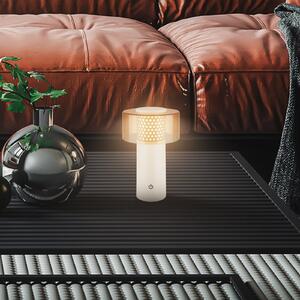 Briloner LED namizna svetilka na baterije Brilo unplugged Gila, rjava/siva, 21 cm, zatemnjen, Siva, Kovina, Sodobni