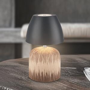 Briloner LED namizna svetilka na baterije Brilo unplugged Cera, antracit, 22 cm, zatemnjen, Les, Keramika, Sodobni
