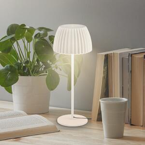 Briloner LED namizna svetilka Loca, staro bela, višina 36 cm, kovina/plastika, zatemnjen, Bela, Dnevna soba / jedilnica, Kovina, Sodobni