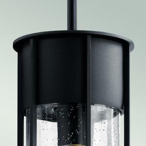 KICHLER Zunanja stenska svetilka Camillo, črna, aluminij, steklo, E27, zatemnjen, Črna, Aluminij