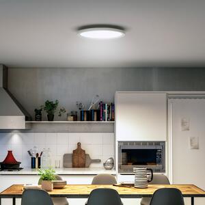 Philips Hue LED stropna svetilka White Ambiance Aurelle, Ø 40 cm, zatemnjen, Bela, Dnevna soba / jedilnica, Kovina, Sodobni