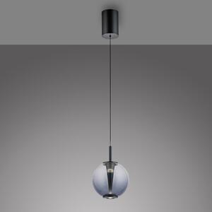 PURE LED obesna svetilka Infinity, siva/dimno siva, Ø 18 cm, CCT, zatemnjen, Siva, Dnevna soba / jedilnica, Steklo