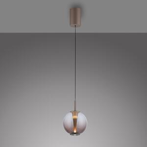 PURE LED-visoka svetilka Infinity, bronasta/jantar, Ø 18 cm, CCT, zatemnjen, Bronasta / starinska medenina, Dnevna soba / jedilnica, Steklo