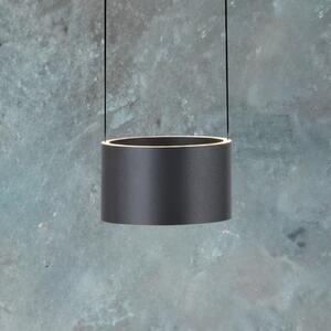 PURE LED obesna svetilka Clipse, siva, Ø 20 cm CCT dimmer 2-stopenjski, zatemnjen, Siva, Dnevna soba / jedilnica, Kovina, Sodobni