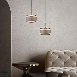 PURE LED viseča svetilka Falling Rings, bronasta Ø 13 cm, CCT, zatemnjen, Bronasta / starinska medenina, Dnevna soba / jedilnica, Kovina, Sodobni