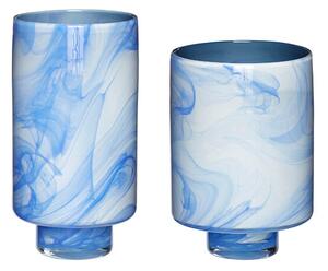 HübschHübsch - Cloud Vases 2 pcs. Blue/White Hübsch