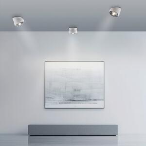 PURE LED stropni reflektor Move, bel, Ø 12 cm, kovina/steklo, zatemnjen, Bela, Dnevna soba / jedilnica, Kovina, Sodobni