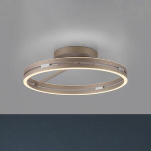 PURE LED stropna svetilka Loop bronasta, kovina Ø 60 cm CCT, zatemnjen, Bronasta / starinska medenina, Dnevna soba / jedilnica, Aluminij, Sodobni, Okrogli neposredni strop