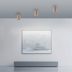PURE LED kopalniška stropna svetilka Point, bronasta, Ø 6 cm, IP44, zatemnjen, Bronasta / starinska medenina, Kopalnica, Kovina, Sodobni
