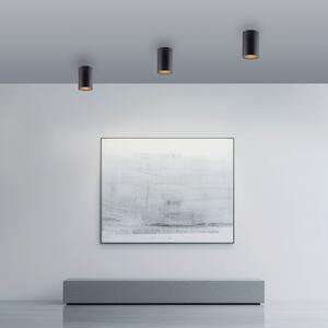 PURE LED kopalniška stropna svetilka Point, črna Ø 6 cm, kovina, IP44, zatemnjen, Črna, Kopalnica, Kovina, Sodobni