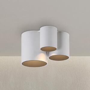 PURE LED kopalniška stropna svetilka Point, bela, dolžina 18 cm, 3-krilna., zatemnjen, Bela, Kopalnica, Kovina, Sodobni