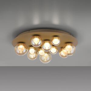 PURE LED stropna svetilka Popup, bronasta/jantar Ø 60 cm CCT, 11-fl., zatemnjen, Bronasta / starinska medenina, Dnevna soba / jedilnica, Kovina