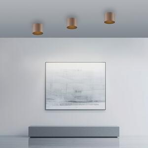 PURE LED kopalniška stropna svetilka Point, bronasta, Ø 18 cm, IP44, zatemnjen, Bronasta / starinska medenina, Kopalnica, Kovina, Sodobni