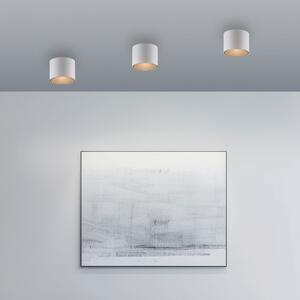 PURE LED kopalniška stropna svetilka Point, bela, Ø 18 cm, kovina, IP44, zatemnjen, Bela, Kopalnica, Kovina, Sodobni