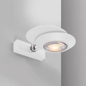 PURE LED stenska svetilka Oculis, bela, 30 cm, železo/steklo, 2-svetilna., zatemnjen, Bela, Dnevna soba / jedilnica, Kovina, Sodobni