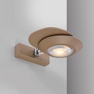 PURE LED stenska svetilka Oculis, bronasta barva 30 cm, železo, 2-svetilna., zatemnjen, Bronasta / starinska medenina, Dnevna soba / jedilnica, Kovina, Sodobni