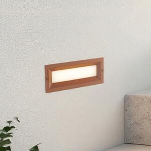 Lucande LED-svetilka za vgradnjo v steno Lachlain, rjava, 25 cm, IP65, Rjava / rjasta, Aluminij, Sodobni, Vgreznjena stena