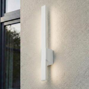Lindby LED zunanja stenska svetilka Sakari, bela, aluminij, višina 50 cm, Bela, Aluminij, Sodobni