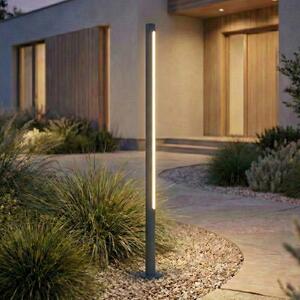 Lindby LED-svetilka Liravel, višina 115 cm, antracit, IP65, Črna, Aluminij, Sodobni