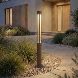 Lindby LED-svetilka Fjorya, višina 60 cm, rjava, IP65, Rjava / rjasta, Aluminij, Sodobni