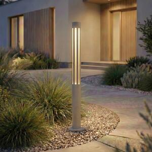 Lindby LED-svetilka Fjorya, višina 60 cm, kamnito siva, IP65, Siva, Aluminij, Sodobni
