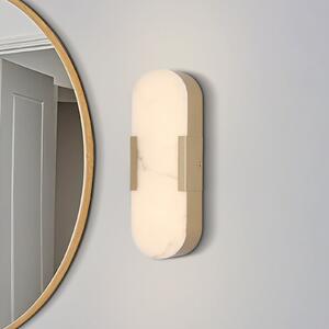 Searchlight LED kopalniška stenska svetilka Opaline višina 35 cm zlata barva kovina/smola, zatemnjen, Zlata / medeninasta, Kopalnica, Kovina
