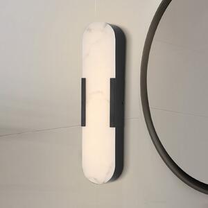 Searchlight LED stenska svetilka za kopalnico Opaline, višina 50 cm, črna, kovina/smola, zatemnjen, Črna, Kopalnica, Kovina