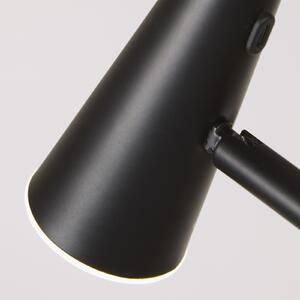 Searchlight LED-akumulatorska stoječa svetilka 10450BK, črna, višina 151 cm, kovina, zatemnjen, Črna, Dnevna soba / jedilnica, Kovina, Sodobni