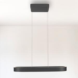 Paul Neuhaus LED viseča svetilka Q-Stretto, črna, 86,8 cm, zatemnjen, Črna, Dnevna soba / jedilnica, Kovina, Sodobni