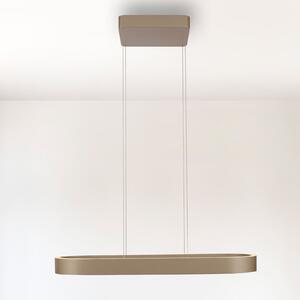 Paul Neuhaus LED viseča svetilka Q-Stretto, bronasta, 86,8 cm, zatemnjen, Bronasta / starinska medenina, Dnevna soba / jedilnica, Kovina, Sodobni