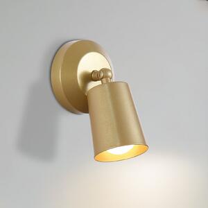 Searchlight LED-akumulatorska stenska svetilka CONE, zlata barva, širina 10 cm, kovina, zatemnjen, Zlata / medeninasta, Dnevna soba / jedilnica, Kovina