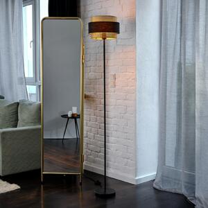 OSRAM stoječa svetilka Decor Hornet, črna/zlata, E27, višina 175 cm, Črna, Dnevna soba / jedilnica, Tkanine / tekstil, Sodobni