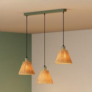 OSRAM viseča svetilka Decor Raffia, dolžina 3-fl, rafia, naravna, zatemnjen, Rjava / rjasta, Dnevna soba / jedilnica, Razno, Podeželska hiša / Rustikalna