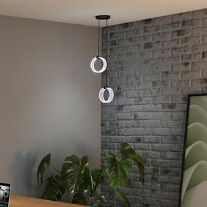 OSRAM LED obesna svetilka Decor Circle, 2-svetilna, CCT, črna, Črna, Dnevna soba / jedilnica, Plastika, Sodobni