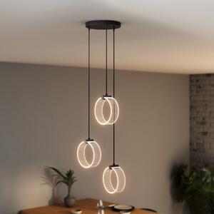 OSRAM LED obesna svetilka Decor Circle, 3-žarnica, okrogla, CCT, črna, Črna, Dnevna soba / jedilnica, Plastika, Sodobni