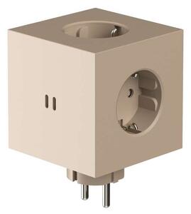 AvoltAvolt Stikdåser - Square 2 Socket Extender w/30W Dual USBC Beige Avolt