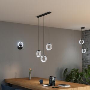 OSRAM LED viseča svetilka Decor Circle, 3-delna, CCT, črna, Črna, Dnevna soba / jedilnica, Plastika, Sodobni