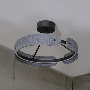OSRAM LED-stropna svetilka Decor Curve Felt, siva, filc, 3.000 K, Siva, Dnevna soba / jedilnica, Tkanine / tekstil, Sodobni