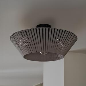 OSRAM stropna svetilka Decor Stripes siva, Ø 40,5 cm, tekstil, E27, zatemnjen, Siva, Dnevna soba / jedilnica, Tkanine / tekstil